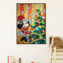 Load image into Gallery viewer, Mickey Christmas Tree 30x40cm(canvas) beautiful special shaped drill diamond painting
