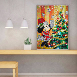 Mickey Christmas Tree 30x40cm(canvas) beautiful special shaped drill diamond painting