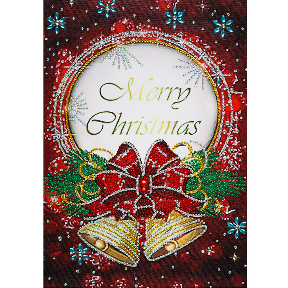Merry Christmas Card 30x40cm(canvas) beautiful special shaped drill diamond painting