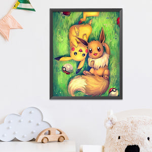 Pikachu 11CT Stamped Cross Stitch Kit 40x65cm(canvas)