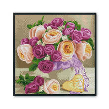 Load image into Gallery viewer, Rose 11CT Stamped Cross Stitch Kit 36x36cm(canvas)
