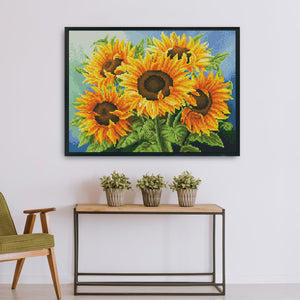 Sunflower 11CT Stamped Cross Stitch Kit 46x36cm(canvas)