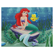 Load image into Gallery viewer, Mermaid Clown Fish 11CT Stamped Cross Stitch Kit 50x40cm(canvas)
