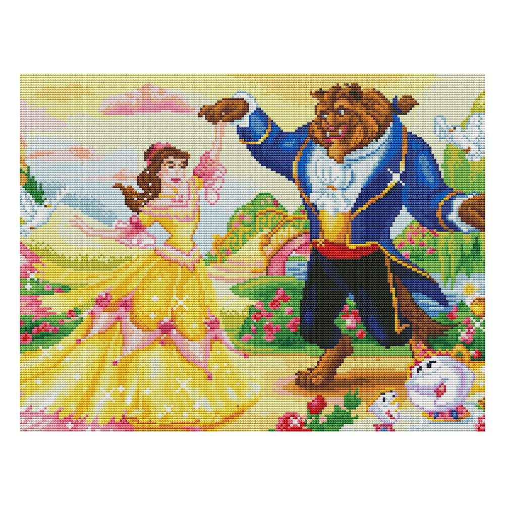 Beauty & the Beast 11CT Stamped Cross Stitch Kit 50x40cm(canvas)