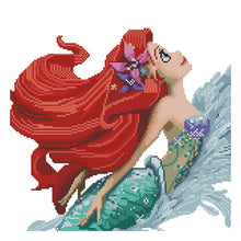 Load image into Gallery viewer, Mermaid 11CT Stamped Cross Stitch Kit 40x40cm(canvas)
