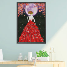 Load image into Gallery viewer, Evening Dress Girl 11CT Stamped Cross Stitch Kit 50x70cm(canvas)
