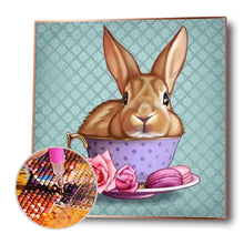 Load image into Gallery viewer, Cup &amp; Rabbit 30x30cm(canvas) Full Round Drill Diamond Painting
