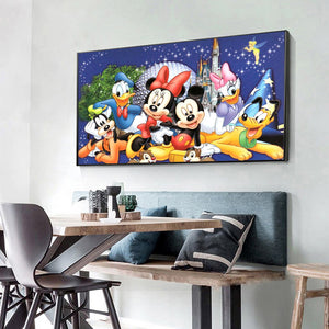 Mickey Mouse & Donald Duck 85x45cm(canvas) Full Round Drill Diamond Painting