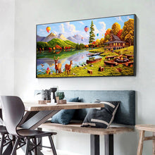 Load image into Gallery viewer, River Cottage Ballon 85x45cm(canvas) Full Round Drill Diamond Painting
