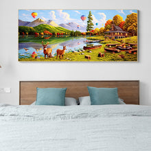 Load image into Gallery viewer, River Cottage Ballon 85x45cm(canvas) Full Round Drill Diamond Painting

