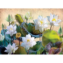 Load image into Gallery viewer, Elegant White Lotus 40x30cm(canvas) Full Round Drill Diamond Painting
