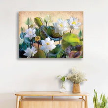 Load image into Gallery viewer, Elegant White Lotus 40x30cm(canvas) Full Round Drill Diamond Painting
