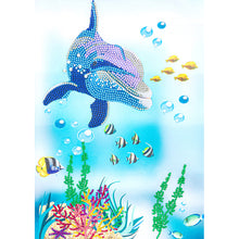 Load image into Gallery viewer, Dolphin 30x40cm(canvas) beautiful special shaped drill diamond painting

