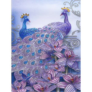 Peafowl 30x40cm(canvas) beautiful special shaped drill diamond painting