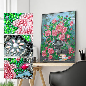 Flower 30x40cm(canvas) partial crystal drill diamond painting