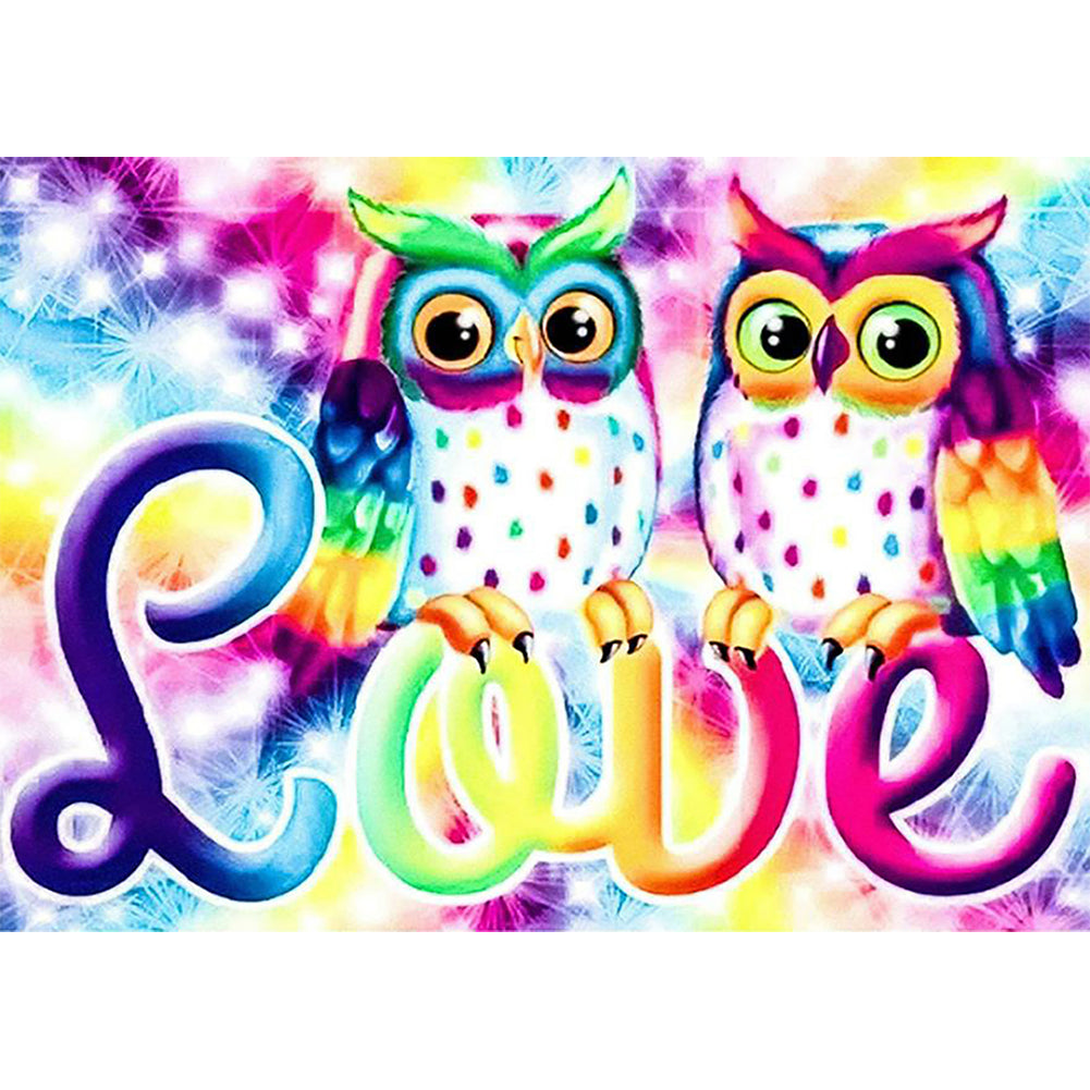 Cartoon Owl 40x30cm(canvas) full round drill diamond painting