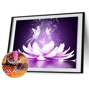 Gorgeous Lotus 40x30cm(canvas) full round drill diamond painting