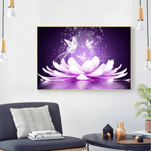 Load image into Gallery viewer, Gorgeous Lotus 40x30cm(canvas) full round drill diamond painting
