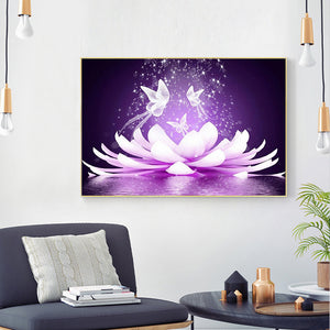 Gorgeous Lotus 40x30cm(canvas) full round drill diamond painting