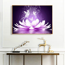 Load image into Gallery viewer, Gorgeous Lotus 40x30cm(canvas) full round drill diamond painting
