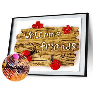 Welcome Friends 40x30cm(canvas) full round drill diamond painting