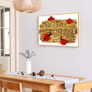 Welcome Friends 40x30cm(canvas) full round drill diamond painting