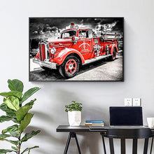 Load image into Gallery viewer, Fire Truck 40x30cm(canvas) full round drill diamond painting
