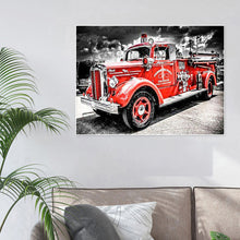 Load image into Gallery viewer, Fire Truck 40x30cm(canvas) full round drill diamond painting
