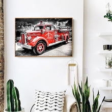 Load image into Gallery viewer, Fire Truck 40x30cm(canvas) full round drill diamond painting
