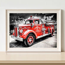 Load image into Gallery viewer, Fire Truck 40x30cm(canvas) full round drill diamond painting
