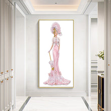 Load image into Gallery viewer, Dress Lady 30x60cm(canvas) beautiful partial special shaped drill diamond painting
