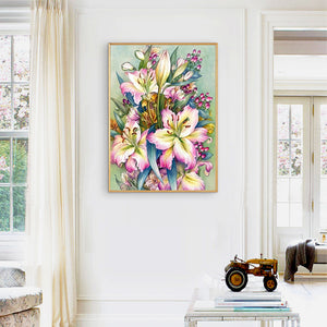 Lilies 30x40cm(canvas) full round drill diamond painting