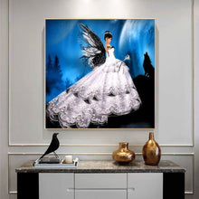 Load image into Gallery viewer, Buttferfly Wing Girl 30x30cm(canvas) full round drill diamond painting
