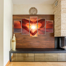 Load image into Gallery viewer, Love Hand in Sunset 5 Panel 95x45cm(canvas) full round drill diamond painting
