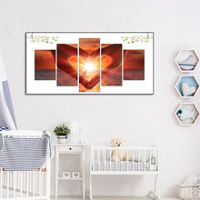 Load image into Gallery viewer, Love Hand in Sunset 5 Panel 95x45cm(canvas) full round drill diamond painting
