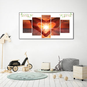 Love Hand in Sunset 5 Panel 95x45cm(canvas) full round drill diamond painting