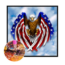 Load image into Gallery viewer, American Flag Eagle 30x30cm(canvas) full round drill diamond painting
