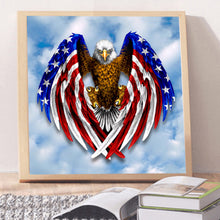 Load image into Gallery viewer, American Flag Eagle 30x30cm(canvas) full round drill diamond painting
