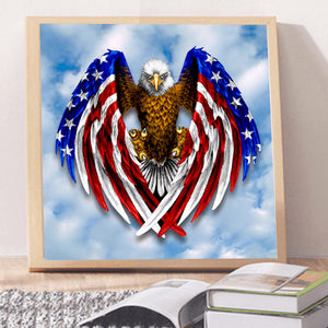 American Flag Eagle 30x30cm(canvas) full round drill diamond painting