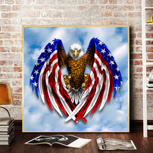 Load image into Gallery viewer, American Flag Eagle 30x30cm(canvas) full round drill diamond painting
