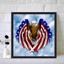 Load image into Gallery viewer, American Flag Eagle 30x30cm(canvas) full round drill diamond painting
