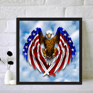 American Flag Eagle 30x30cm(canvas) full round drill diamond painting