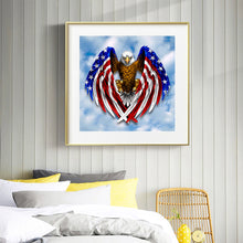 Load image into Gallery viewer, American Flag Eagle 30x30cm(canvas) full round drill diamond painting
