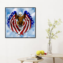 Load image into Gallery viewer, American Flag Eagle 30x30cm(canvas) full round drill diamond painting
