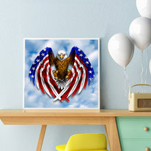 Load image into Gallery viewer, American Flag Eagle 30x30cm(canvas) full round drill diamond painting
