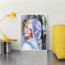Load image into Gallery viewer, Smile Girl 30x40cm(canvas) partial beautiful special shaped drill diamond painting
