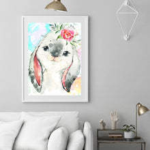 Load image into Gallery viewer, Watercolor Bunny 30x40cm(canvas) full round drill diamond painting
