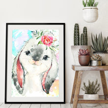 Load image into Gallery viewer, Watercolor Bunny 30x40cm(canvas) full round drill diamond painting
