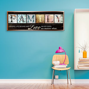 Family Letter 30x80cm(canvas) full round drill diamond painting