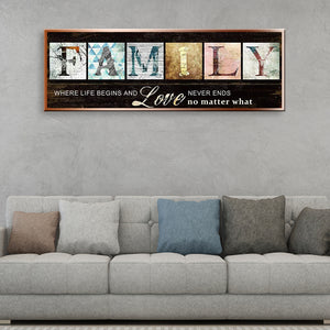 Family Letter 30x80cm(canvas) full round drill diamond painting